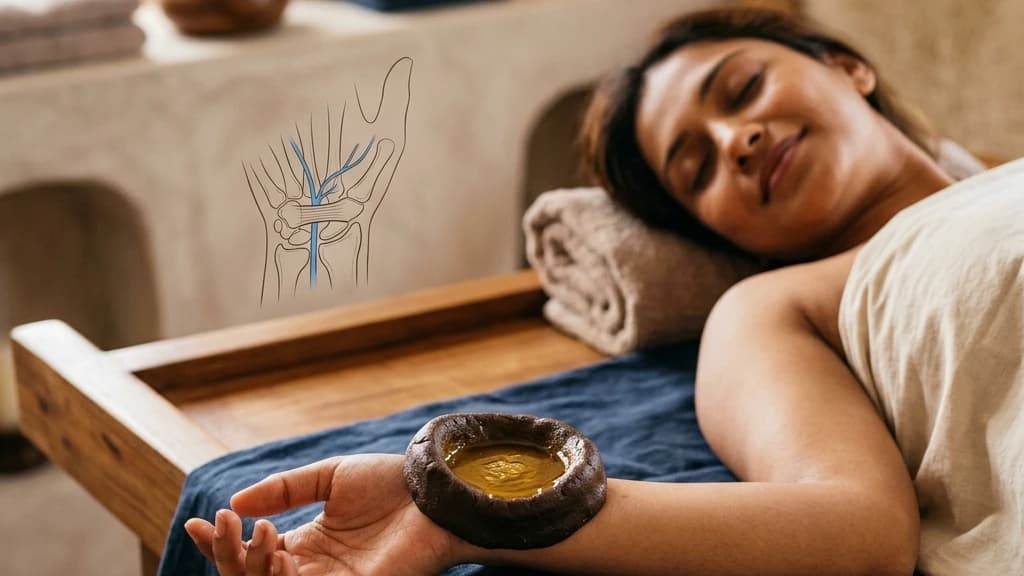 Carpal Tunnel Syndrome: Wrist Basti Warm Oil Therapy for Hand Stiffness